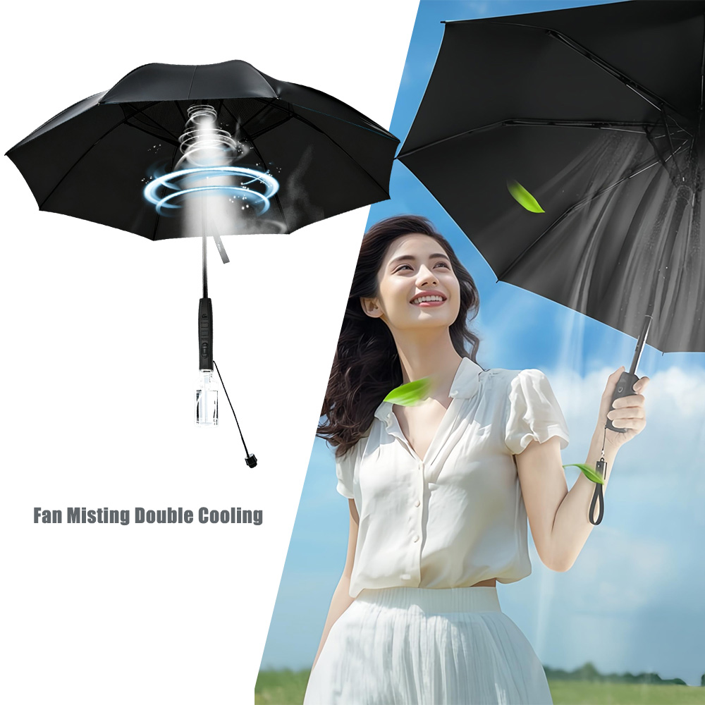 Parasol Umbrella Large - USB Rechargeable Misting Cooling Sun Umbrella