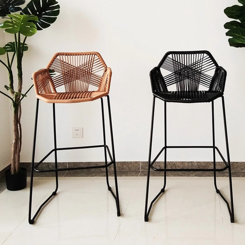 Scandinavian Rattan Bar Stool  - đánh giá và giá Outdoor Furniture Iron