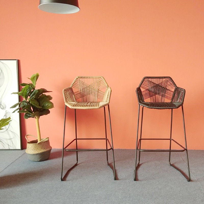 Scandinavian Rattan Bar Stool  - đánh giá và giá Outdoor Furniture Iron