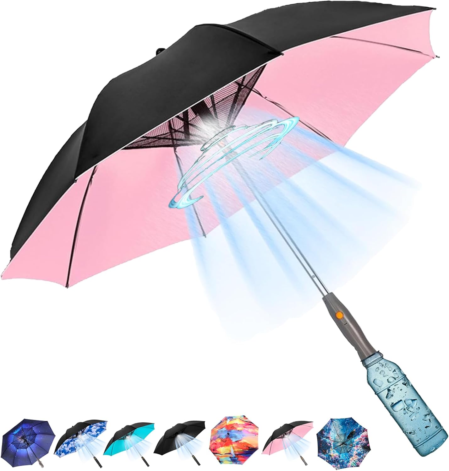 USB Rechargeable Misting Cooli - đánh giá và giá Parasol Umbrella Large