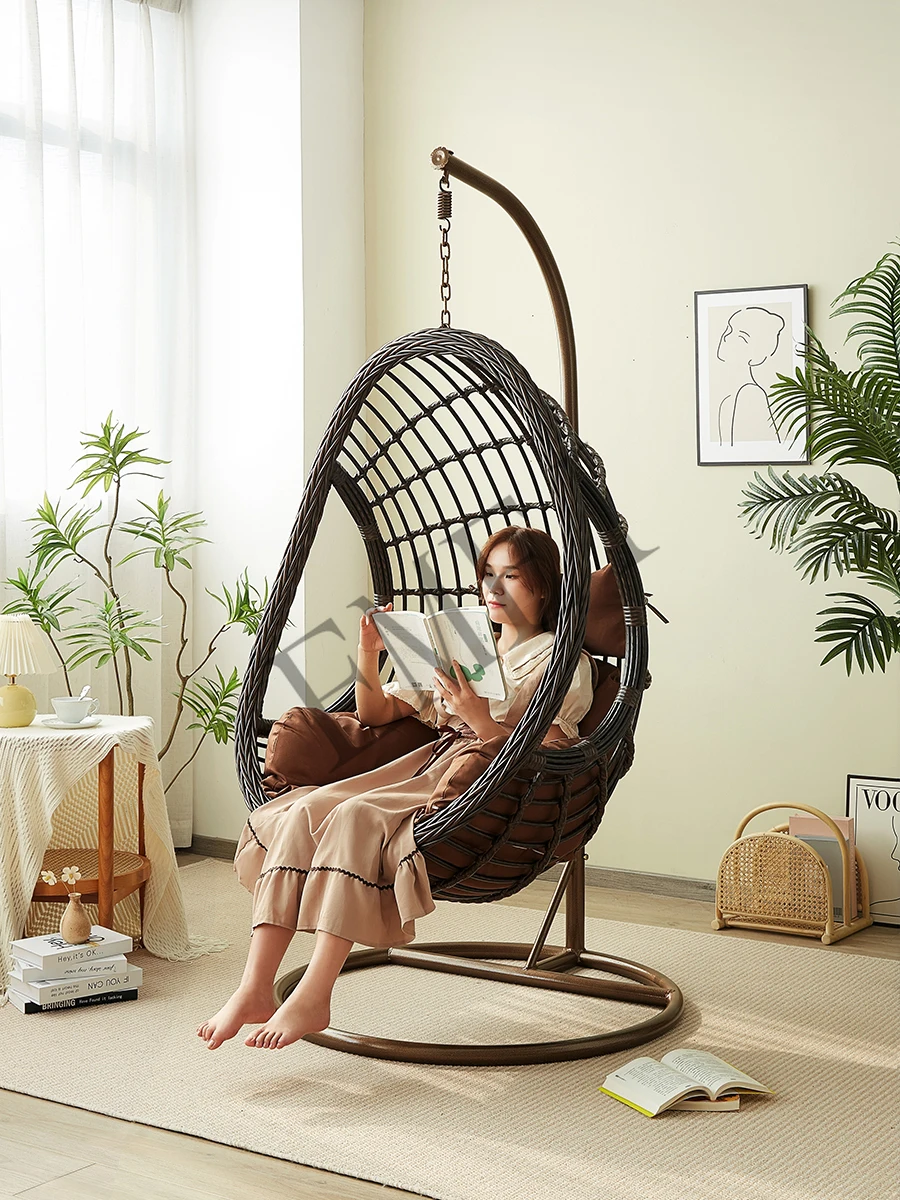 Hanging Basket Rattan Chair Sw - đánh giá và giá Outdoor Furniture Iron