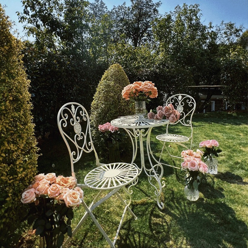 French Vintage Iron Table and  - đánh giá và giá Outdoor Furniture Iron